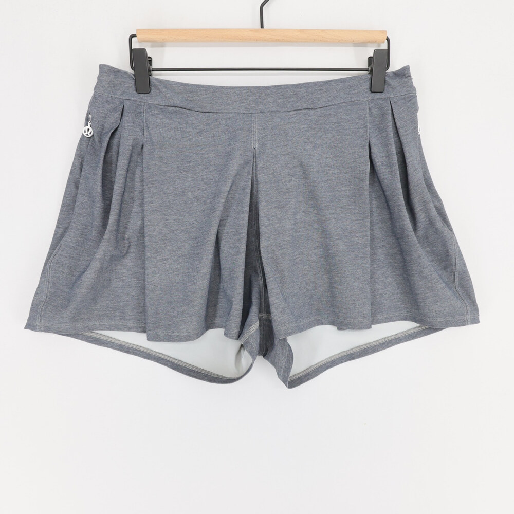 Lululemon Go Endeavor Shorts Womens 10 Gray Heather Pleated Athletic Zip Pocket